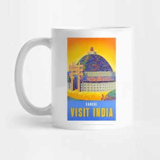 Vintage Travel Poster Visit India Mug